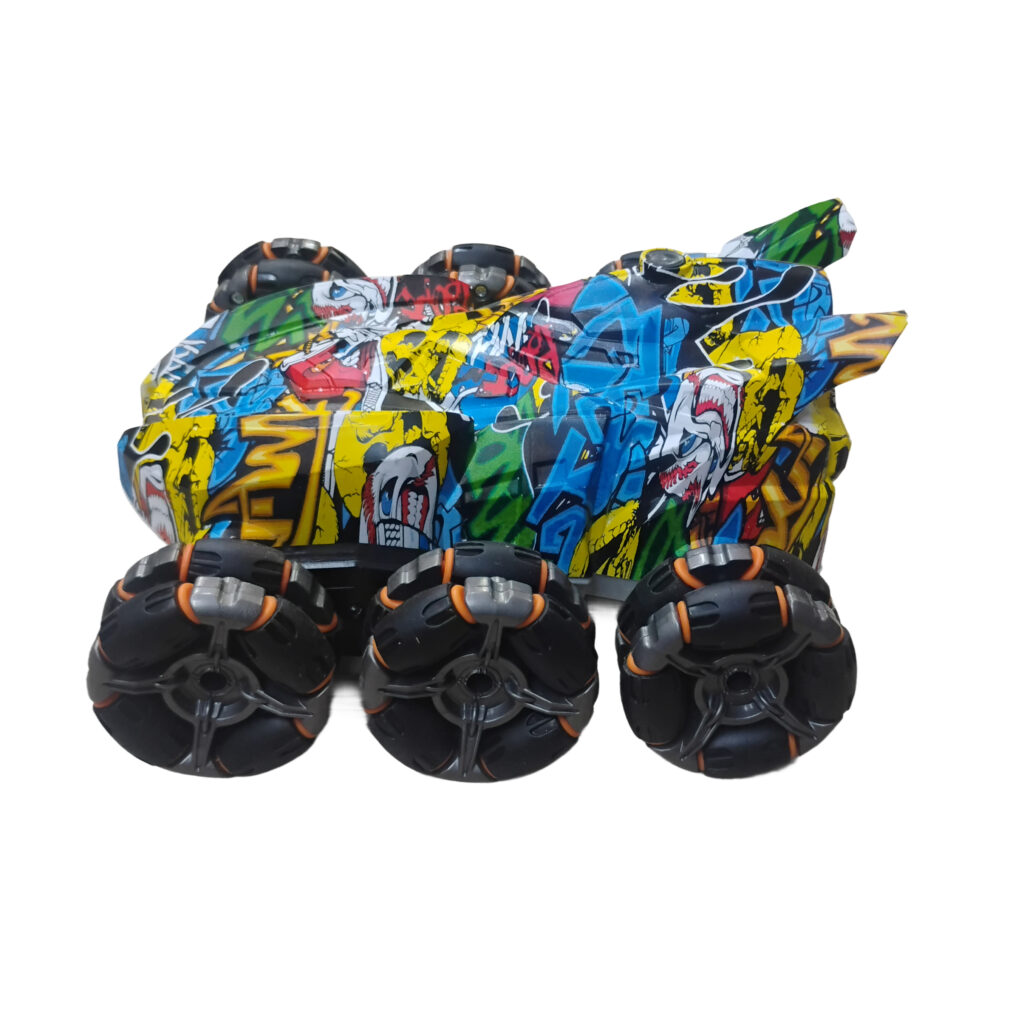 6 Wheels Rotating Remote Control Rechargeable Stunt Car Swing Arm Vehicle Deformation Off Road 2.4GHZ Blue – Girls & Boys