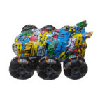 6 Wheels Rotating Remote Control Rechargeable Stunt Car Swing Arm Vehicle Deformation Off Road 2.4GHZ Blue – Girls & Boys