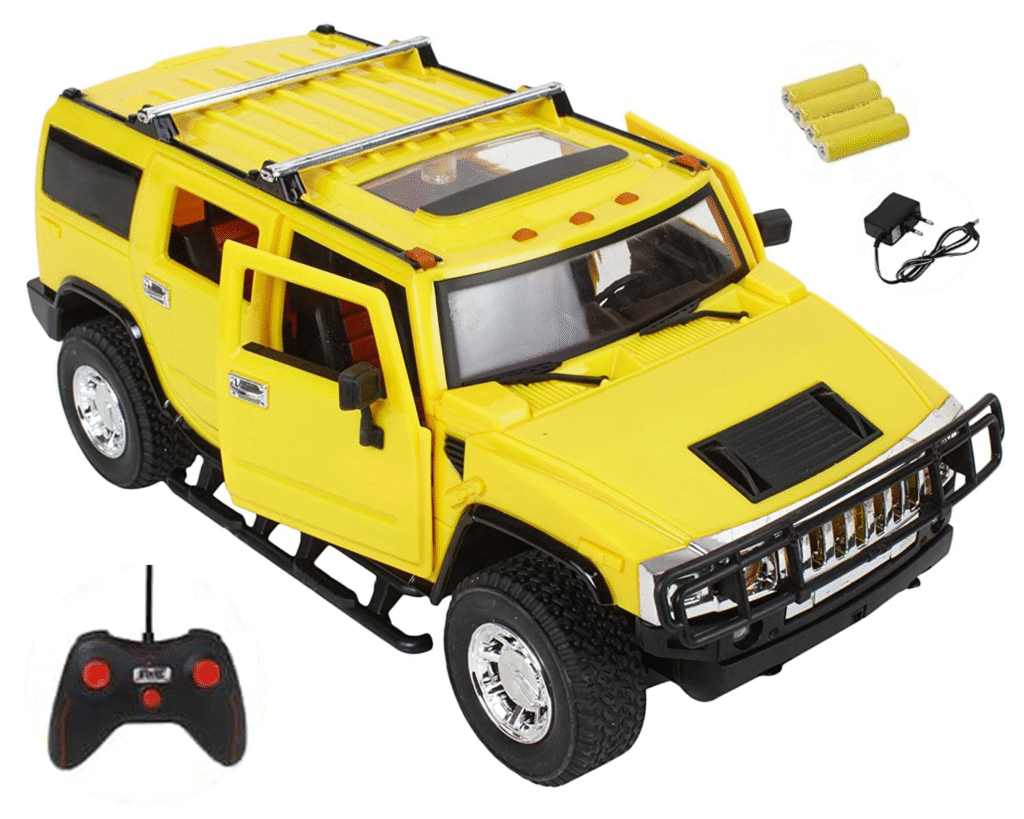 SHINETOY 1:16 Rechargeable Remote Control Hummer Toy Car with Sound, Lights & Opening Doors – Multicolor Vehicle for Boys (Ages 3+)