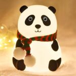 K4Mart Silicone Touch Lamp Night LED Light For Kids Gifts For Teen Girls Boys Women Squishy Nightlight Lamp Cute Stuff Kawaii Aesthetic Baby Room Decor (Panda), White