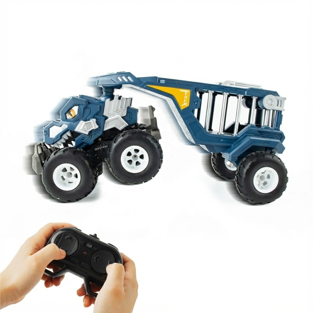 T-Rex Transporter Remote Control Dinosaur Truck with Hunting Action