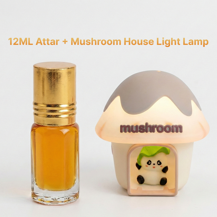 12ML Attar + Mushroom House Light Lamp Combo