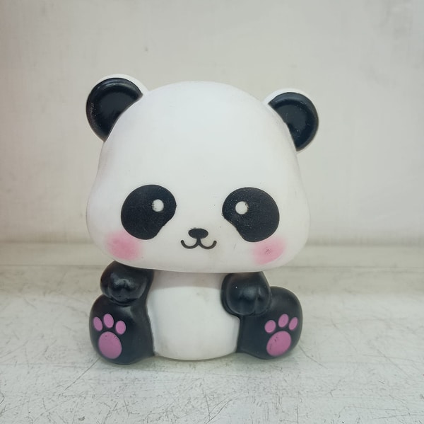 Adorable Sitting Panda Night Light with Pink Paw Prints