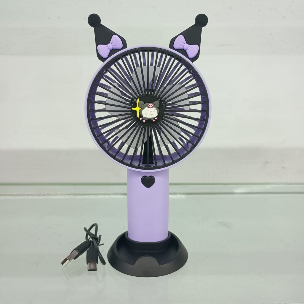 Kuromi-Themed Portable Rechargeable Handheld & Desktop Fan