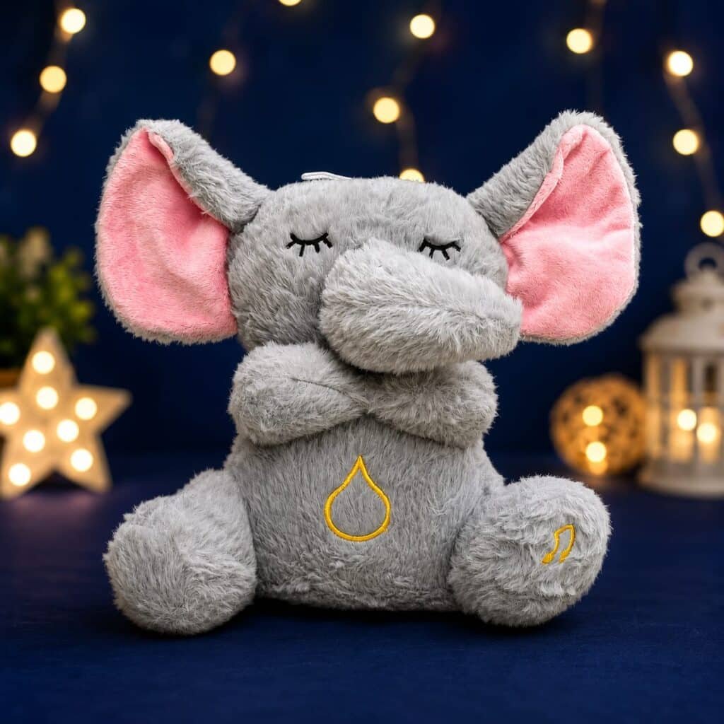 Plush Breathing Elephant Toy with Soothing Rhythmic Motion
