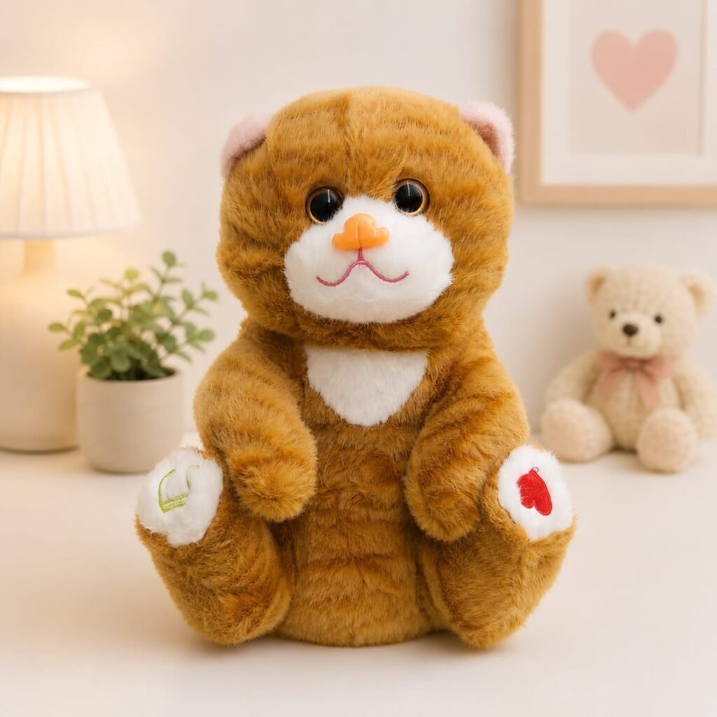 Plush Breathing Cat Toy with Soothing Rhythmic Motion