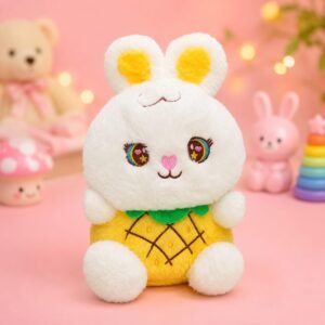 Plush Breathing Rabbit Toy in Pineapple Outfit with Soothing Rhythmic Motion
