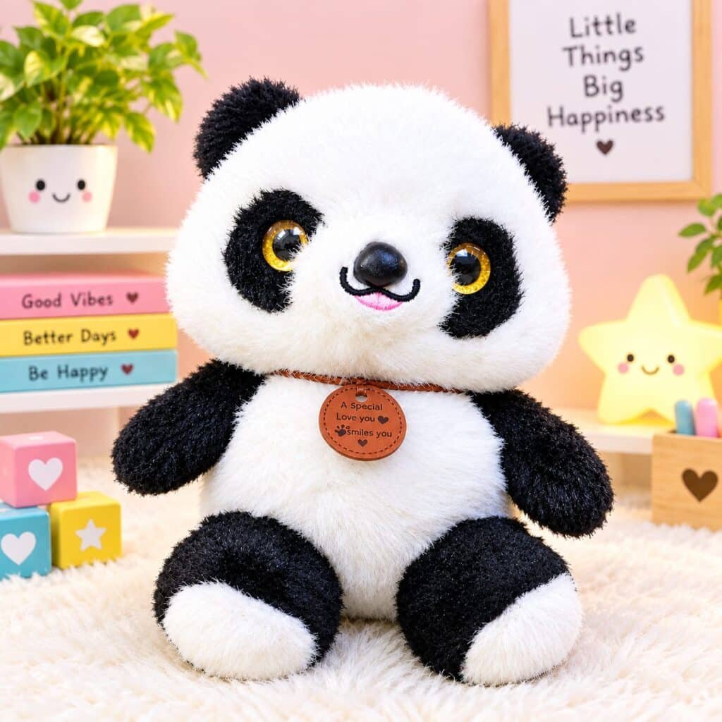 Fluffy Musical & Talking Black and White Panda Stuffed Toy