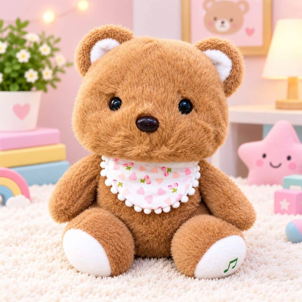 Fluffy Musical & Talking Brown Teddy Bear Stuffed Toy