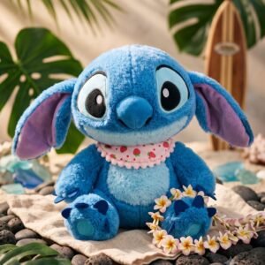 Fluffy Musical & Talking Blue Stitch Stuffed Toy