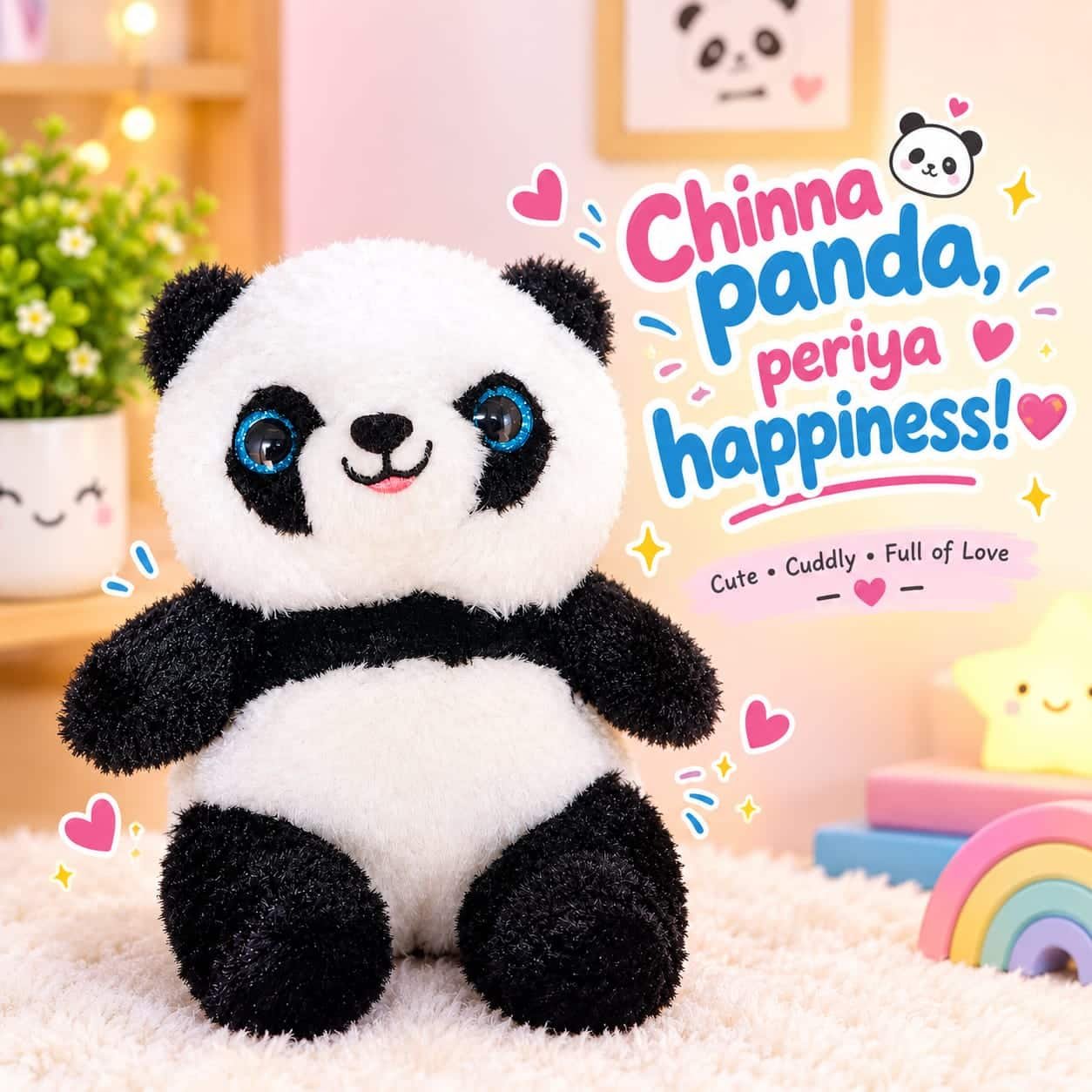 Plush Breathing Panda Toy with Soothing Rhythmic Motion